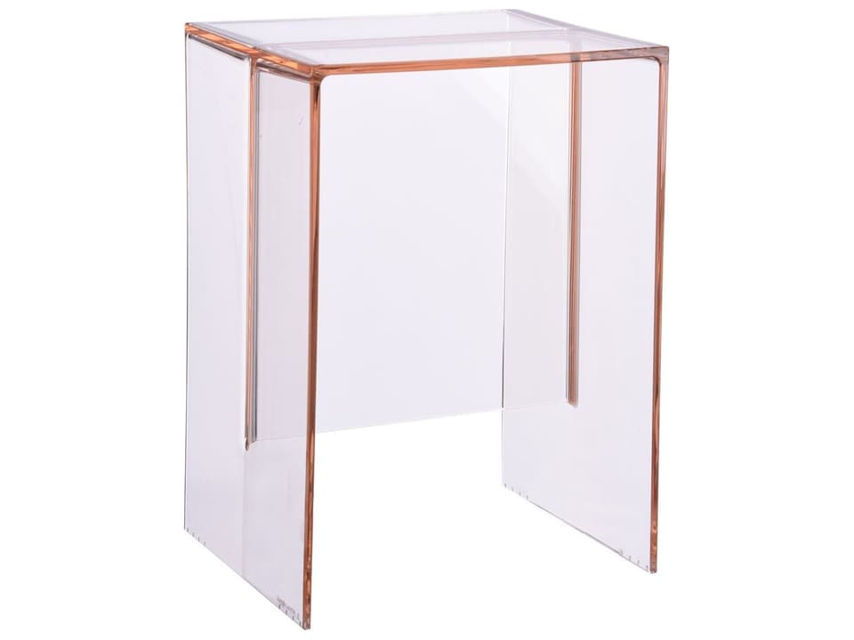 Max-Beam Transparent Nude Rectangular End Table Or Stool by Ludovica + Roberto Palomba