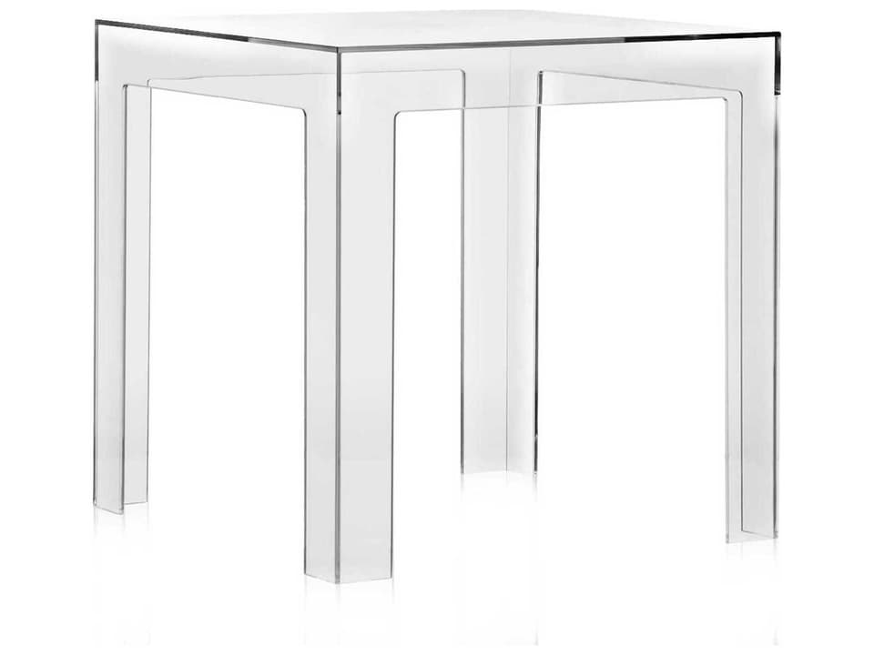 Jolly Transparent Crystal Resin Square End Table