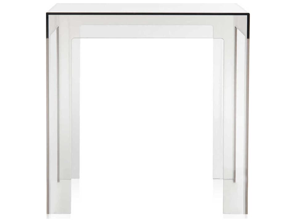 Jolly Transparent Light Smoke Resin Square End Table