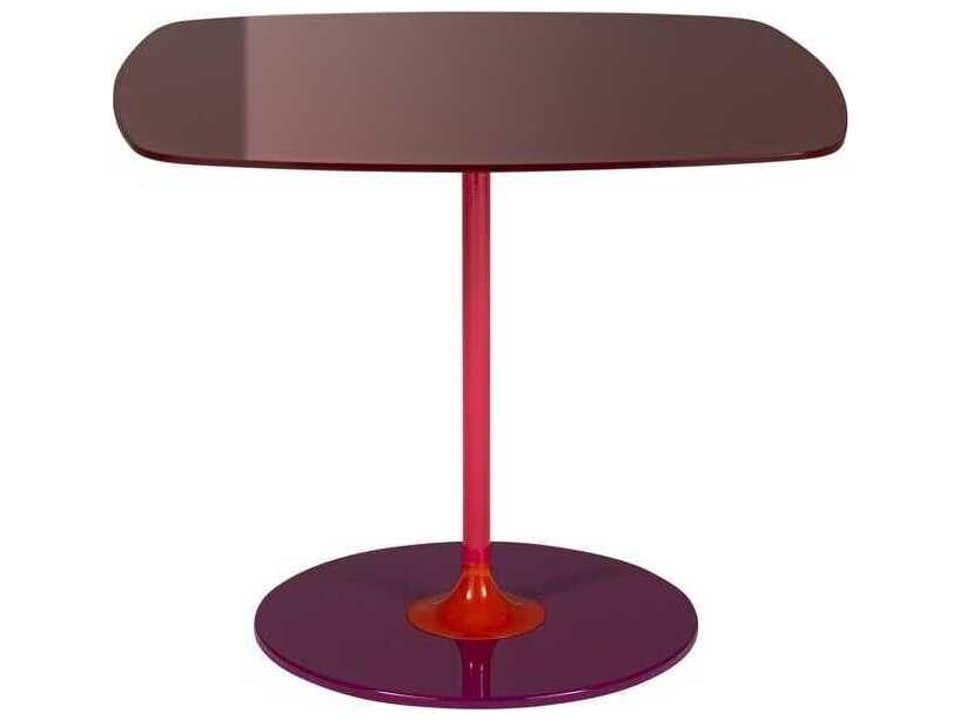 Thierry Square Glass Burgundy End Table