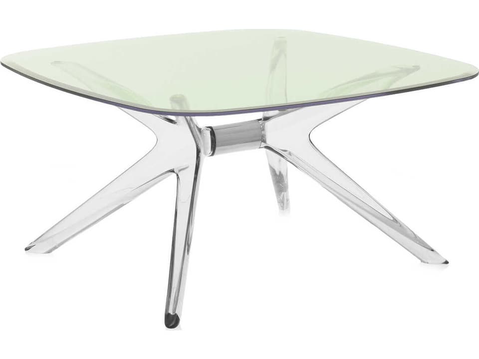 Blast Square Green Crystal Chrome Coffee Table