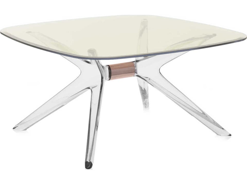 Blast Square Yellow Crystal Bronze Coffee Table