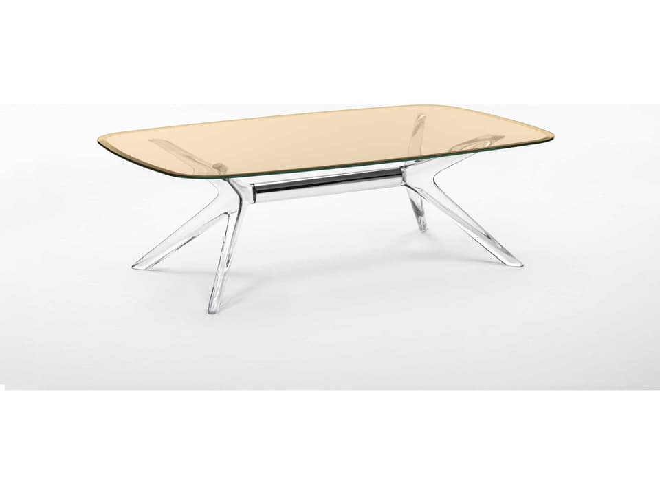 Blast Rectangular Bronze Crystal Chrome Coffee Table