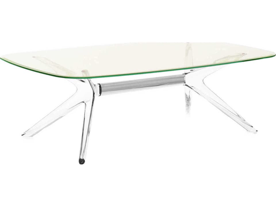 Blast Rectangular Yellow Crystal Chrome Coffee Table