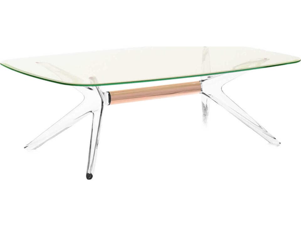 Blast Rectangular Yellow Bronze Chrome Coffee Table