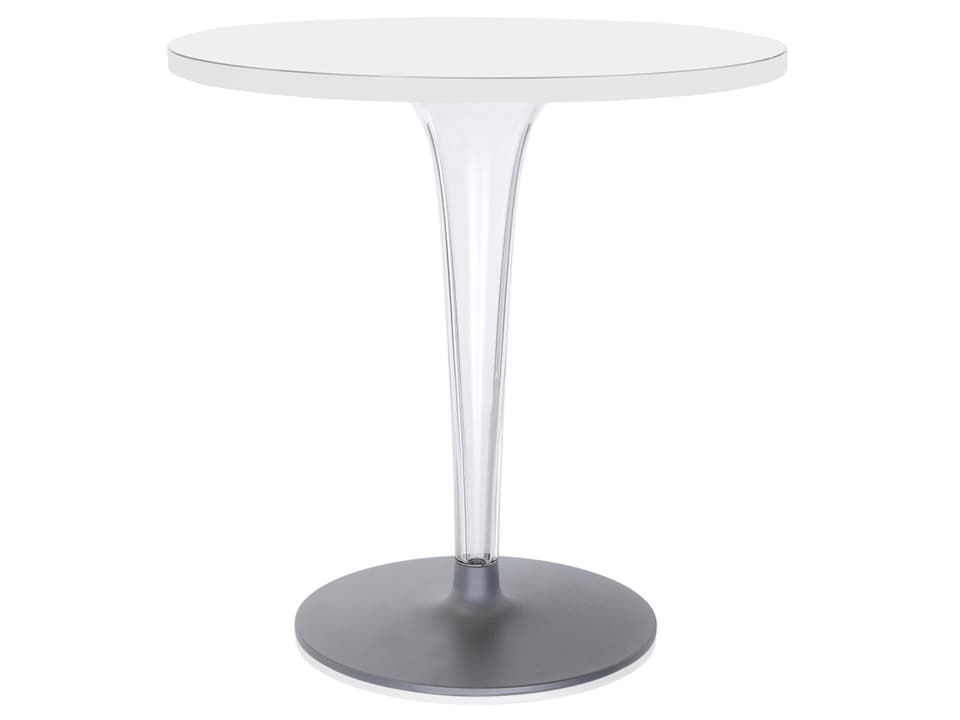 Toptop Round Plastic White Dining Table