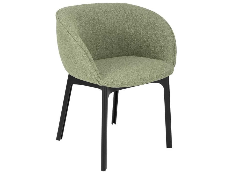 Charla Black Upholstered Arm Dining Chair