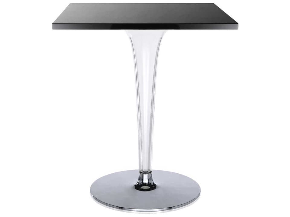 Toptop Square Plastic Black Top Dining Table