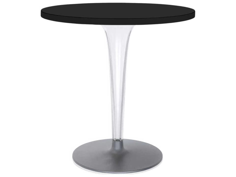 Toptop Round Plastic Black Top Dining Table