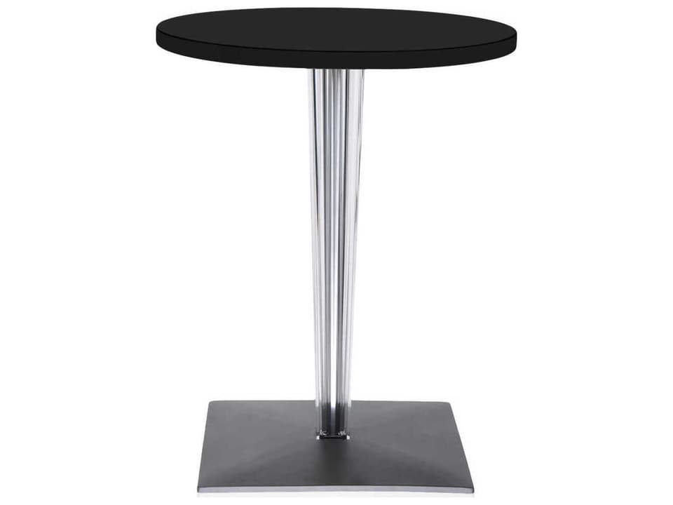 Toptop Round Plastic Black Top Dining Table