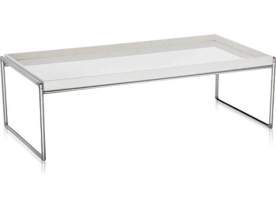 Trays Rectangular Plastic White Coffee Table