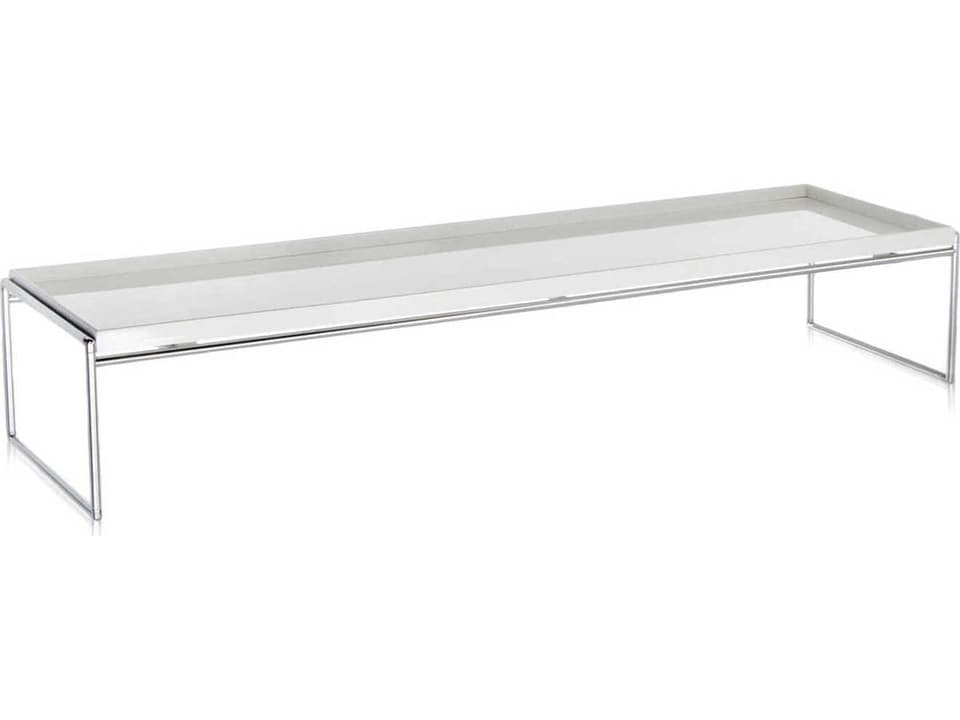Trays Rectangular Plastic White Coffee Table