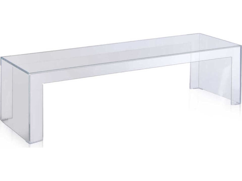 Invisible Side Rectangular Plastic Crystal Coffee Table