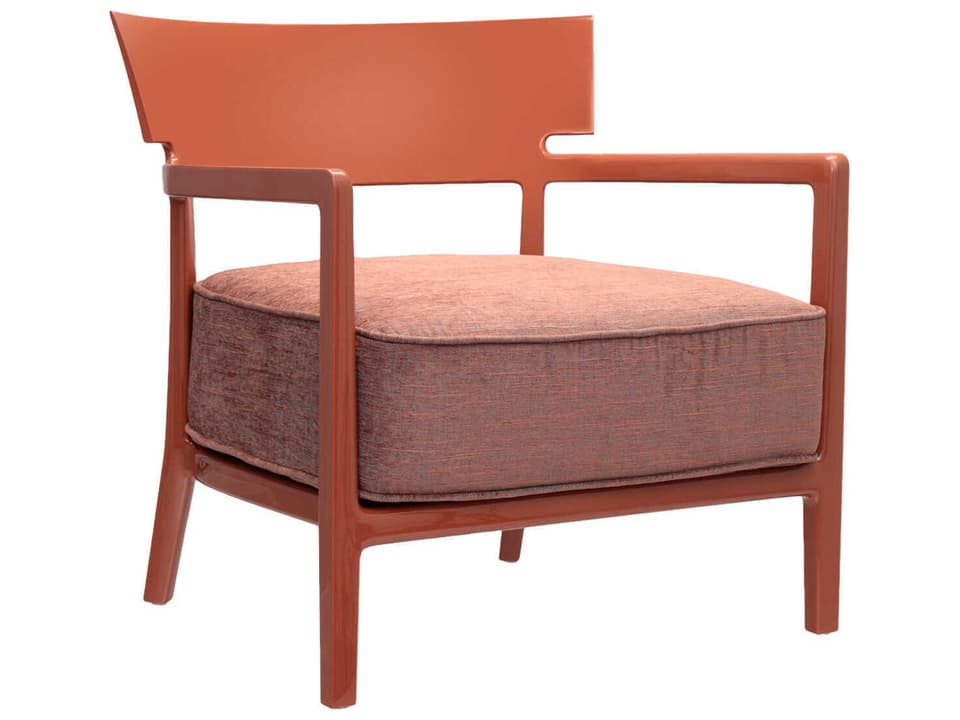 Cara Orange Fabric Accent Chair