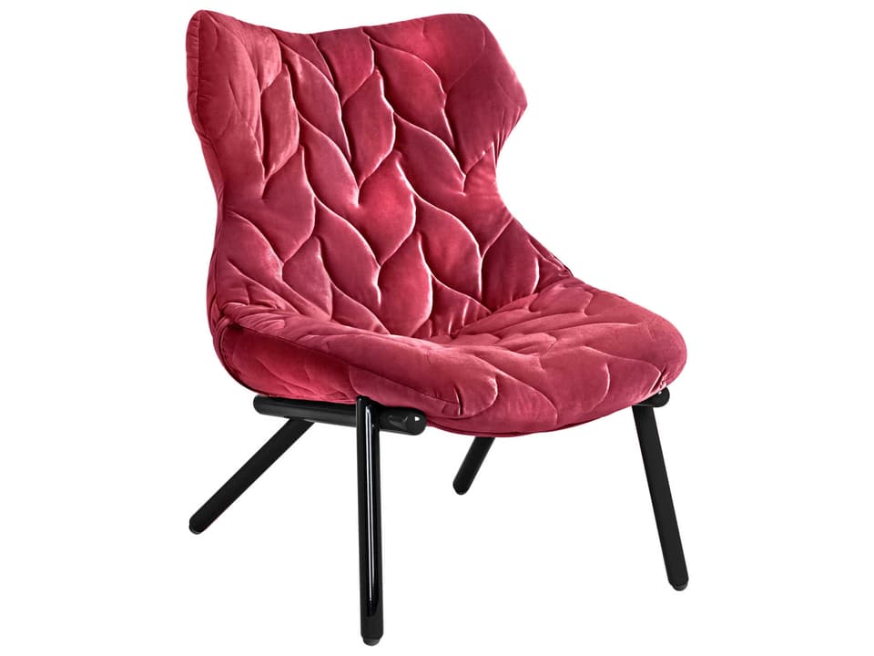 Foliage Black Fabric Accent Chair with Black Metal Frame