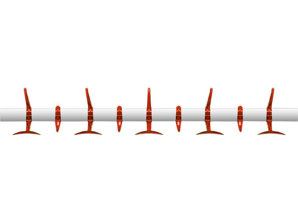 Hanger Nine Hook Wall Hanger in Orange Red