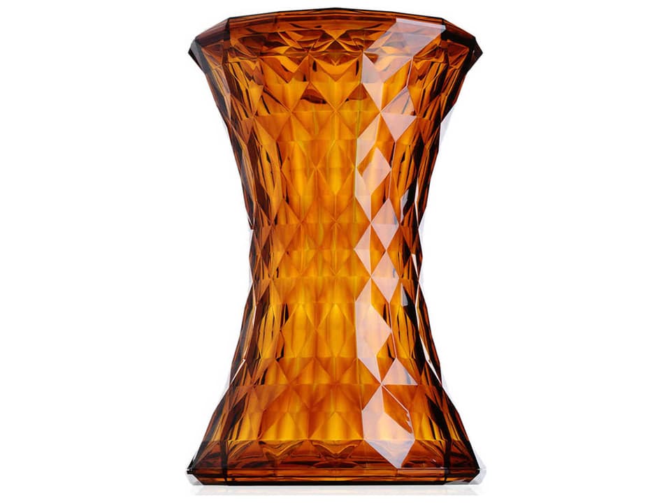 Stone Amber Orange Accent Stool