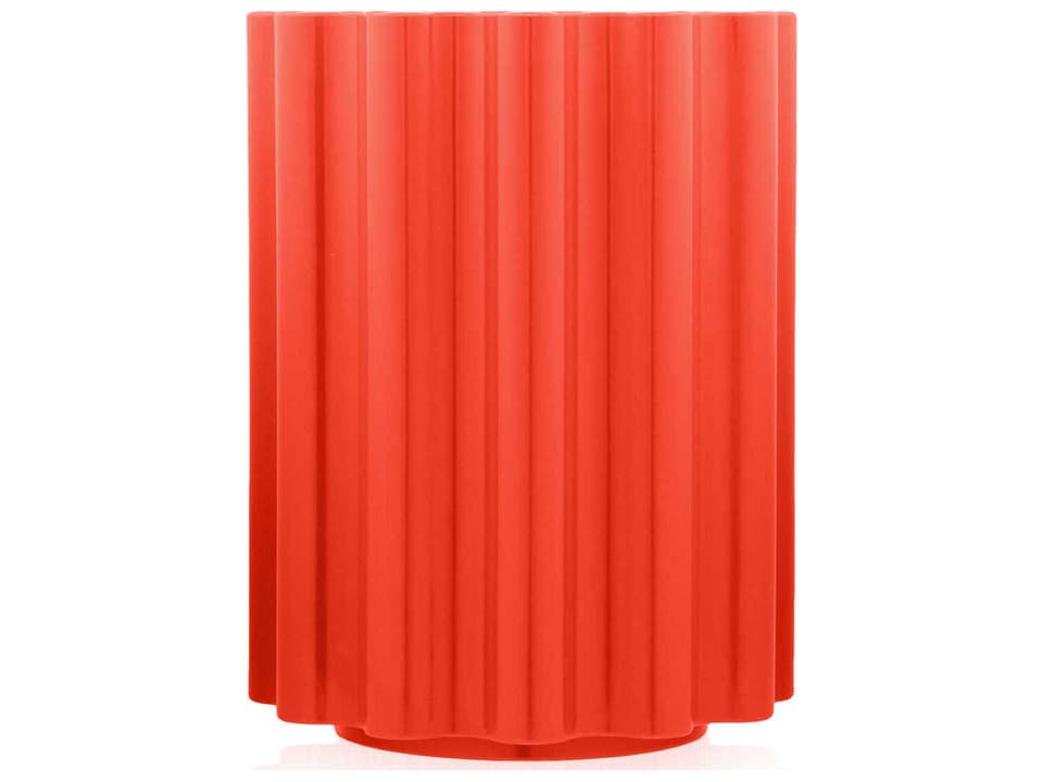 Colonna Red Accent Stool by Ettore Sottsass