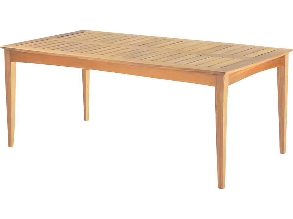 Amalfi 73 Inch Rectangular Teak Dining Table with Umbrella Hole