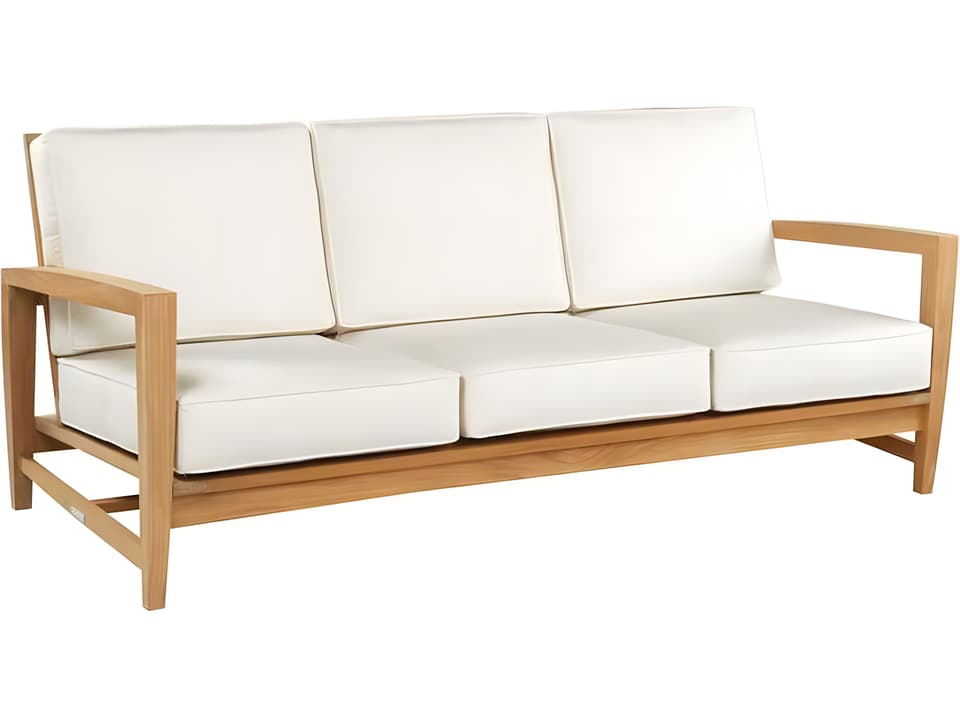 Amalfi 3-Seater Teak Cushion Sofa in Natural