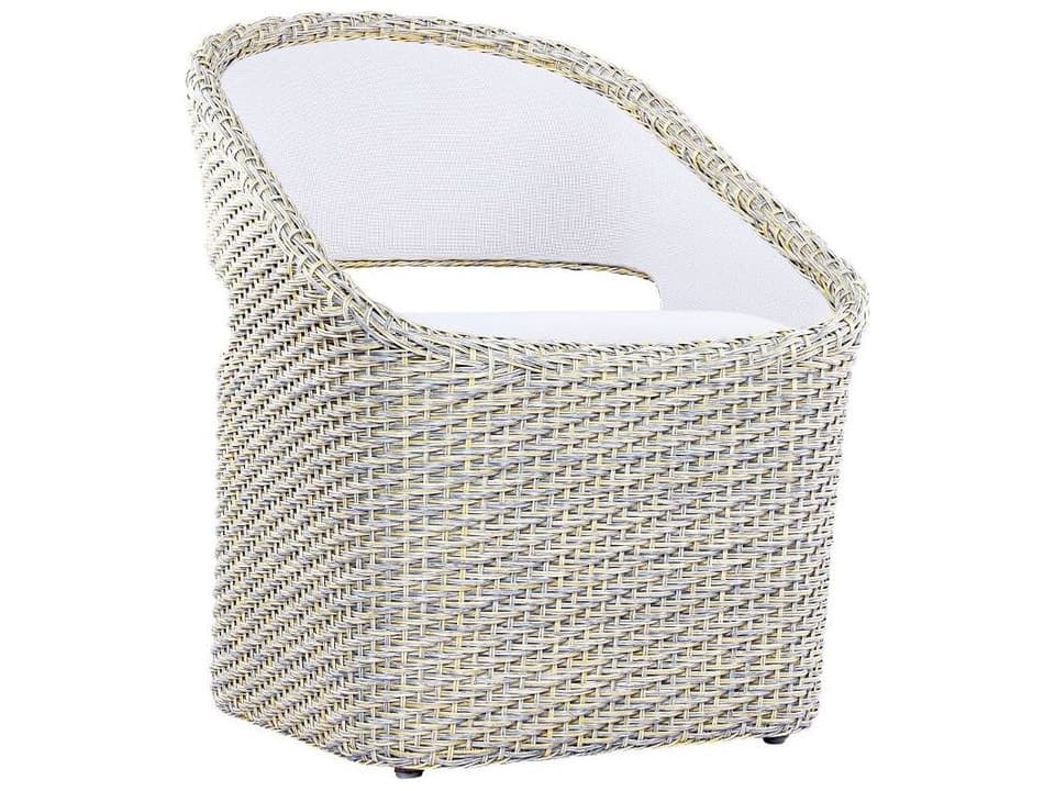 Biscayne Wicker Sling Dining Armchair with Open Backrest