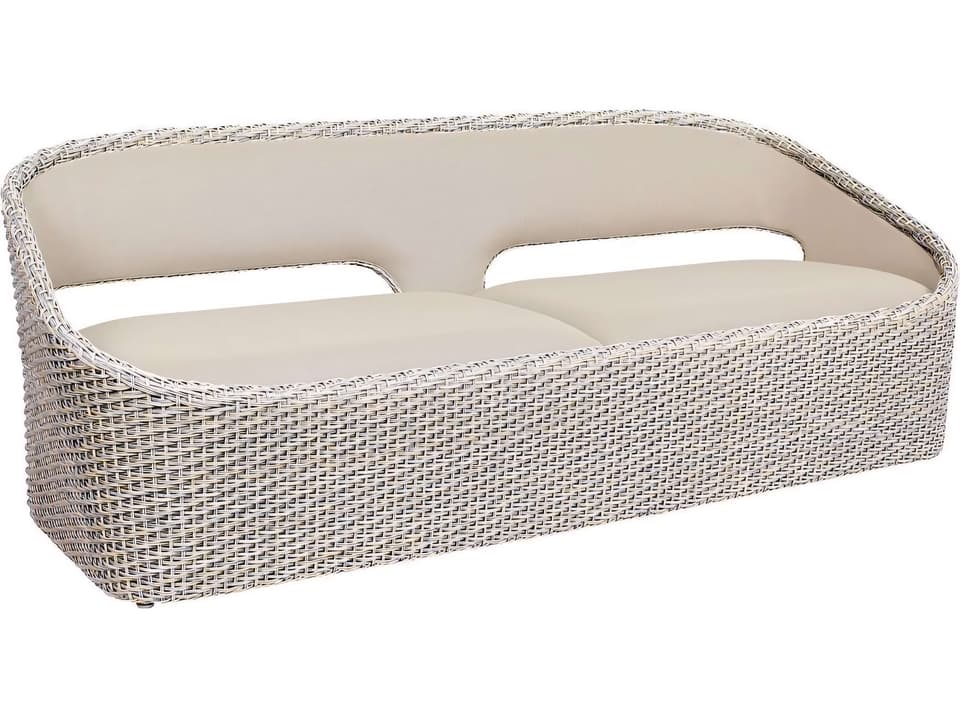 Biscayne Wicker Sling Sofa with Open Backrest