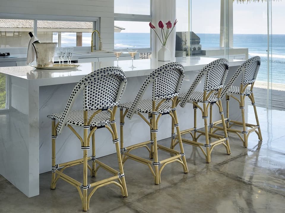 Cafe Wicker Bar Stool Set
