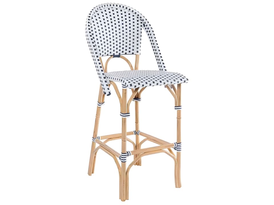 Café Wicker Armless Bar Stool