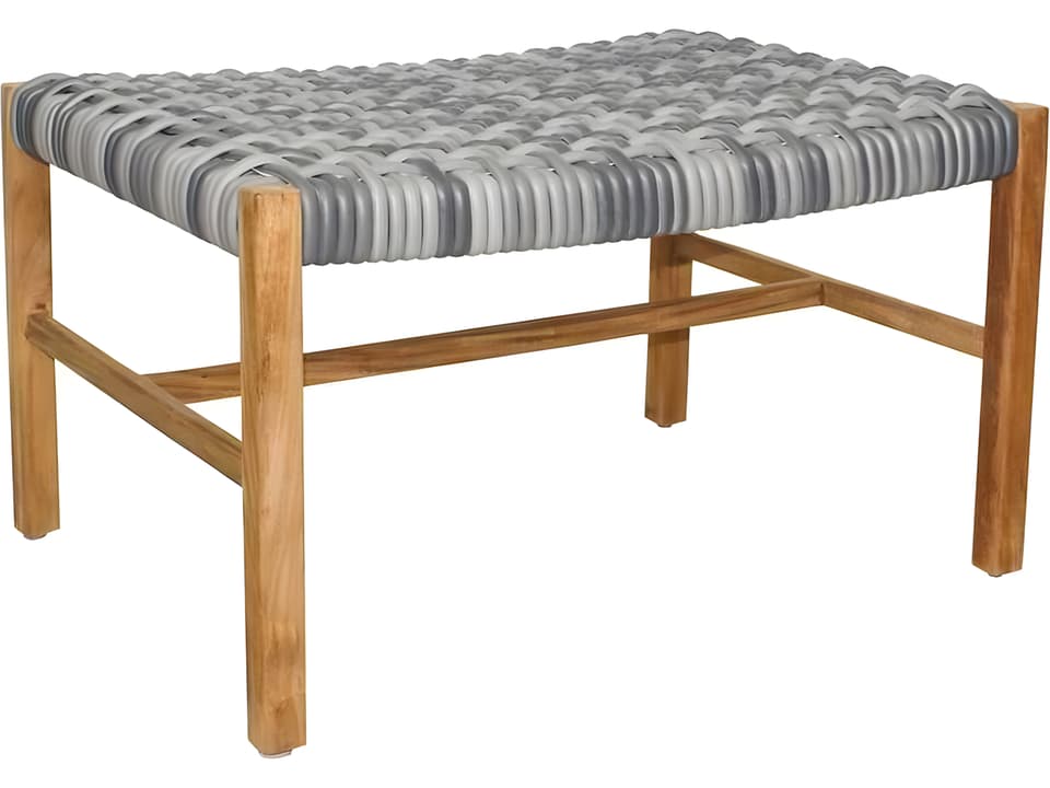 Catherine Teak Wicker Club Ottoman