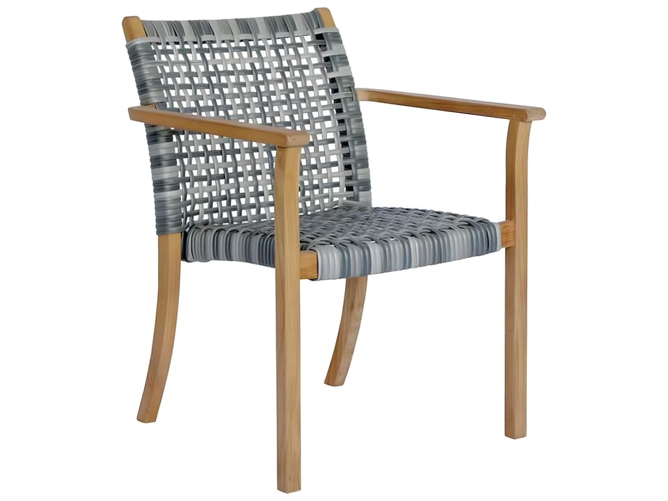 Catherine Teak Wicker Dining Arm Chair