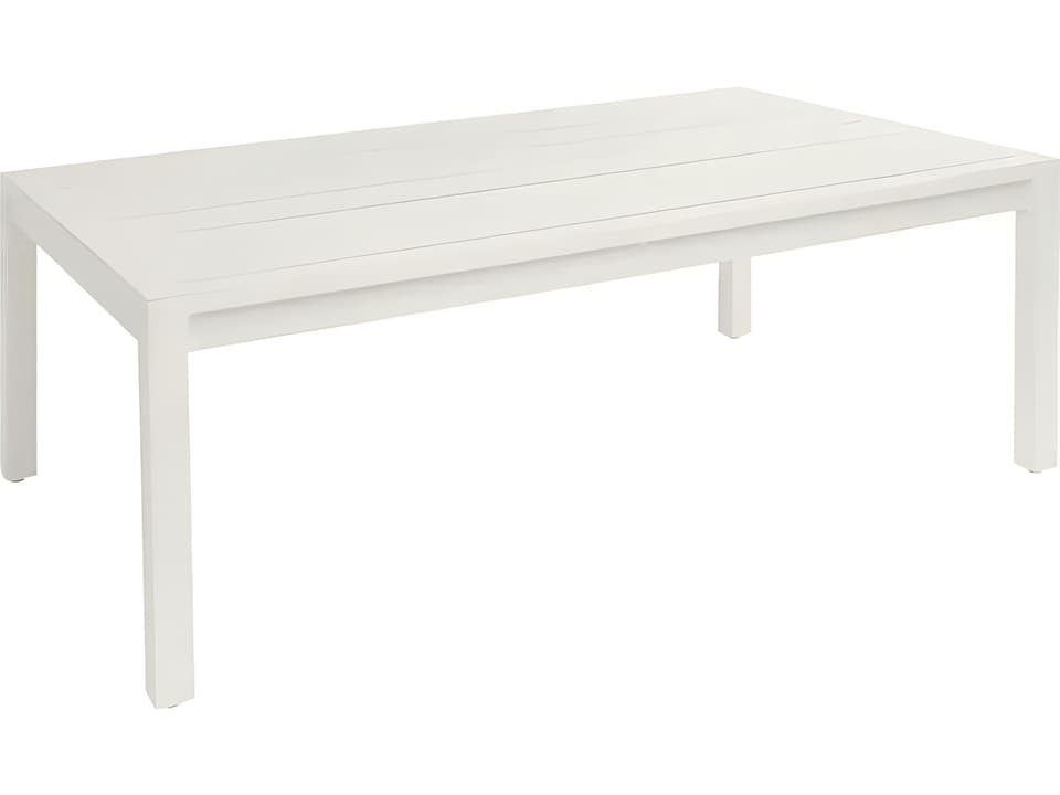 Catherine 47 Inch Rectangular Coffee Table in White and Ivory