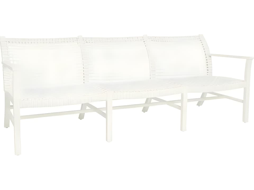 Catherine 3-Seat Aluminum Wicker Sofa in White