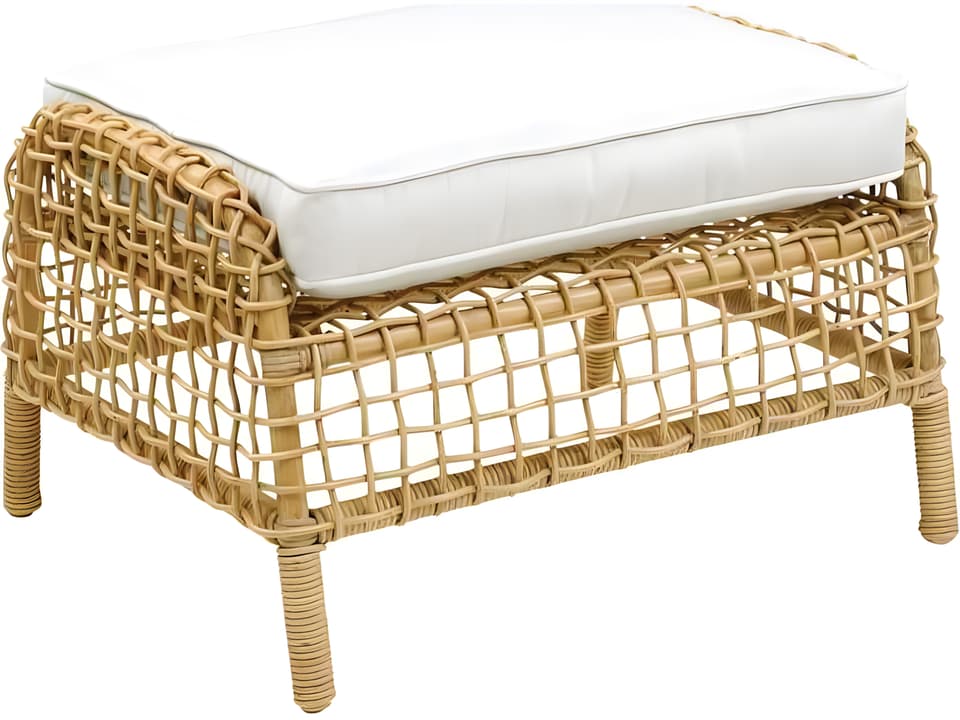 Charlotte Aluminum Wicker Cushion Ottoman