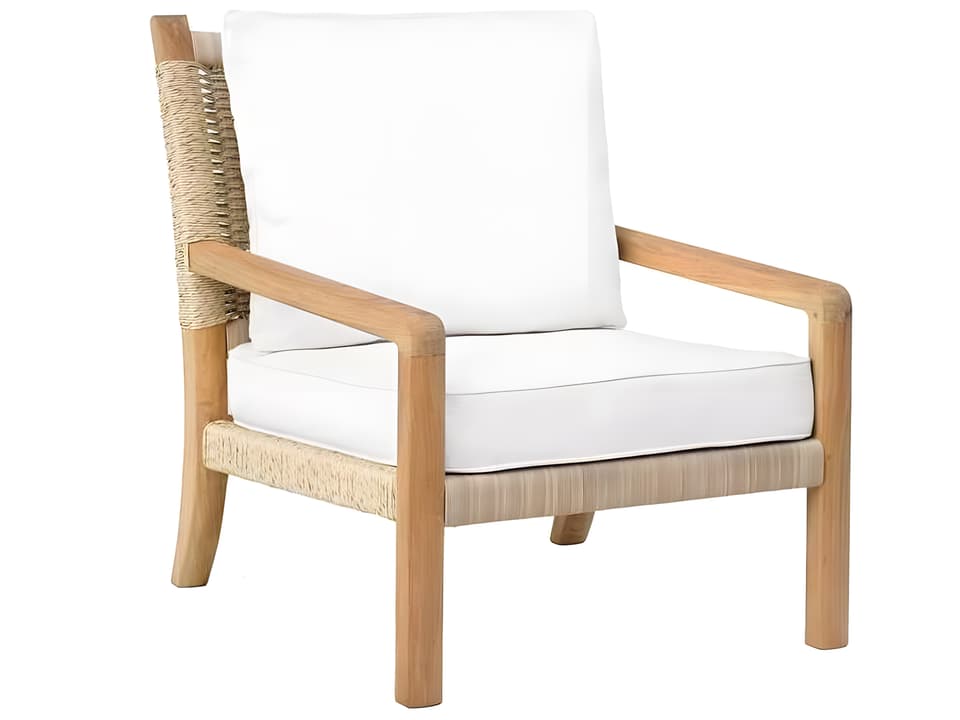 Hudson Lounge Chair Woven Teak Outdoor