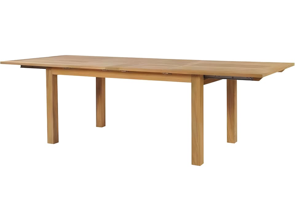 Hyannis Teak 70-102"W x 39.5"D Rectangular Dining Table with Umbrella Hole