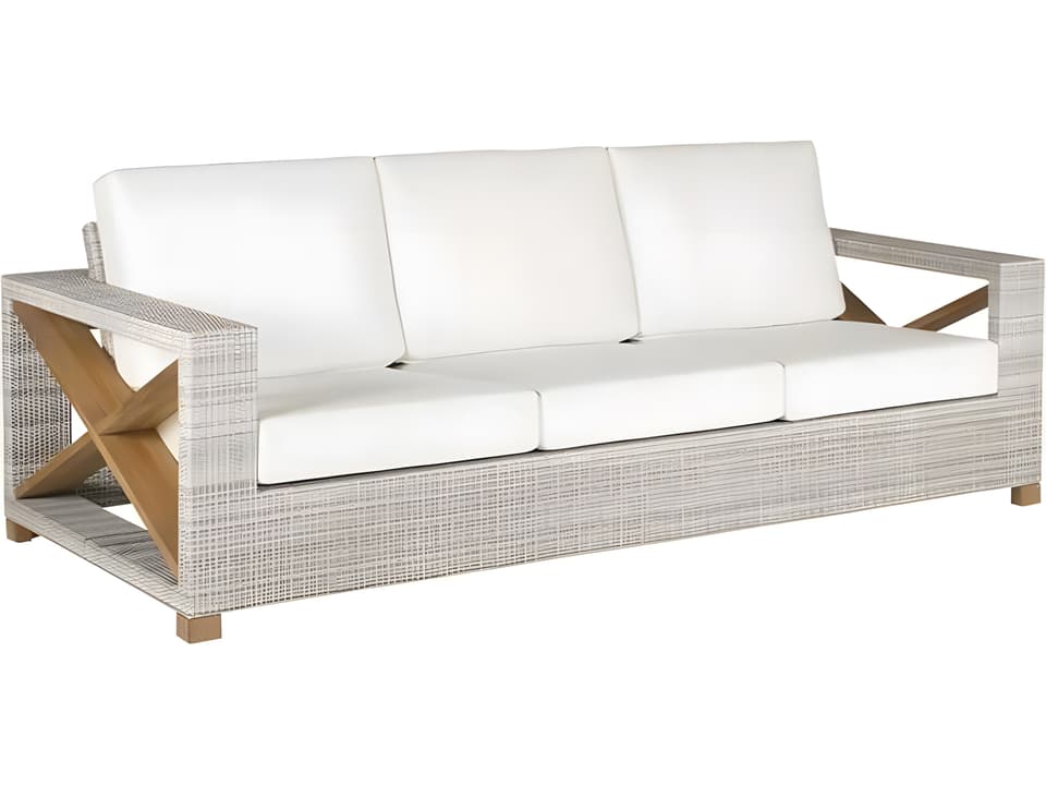 Jupiter Teak and Wicker Cushion Sofa