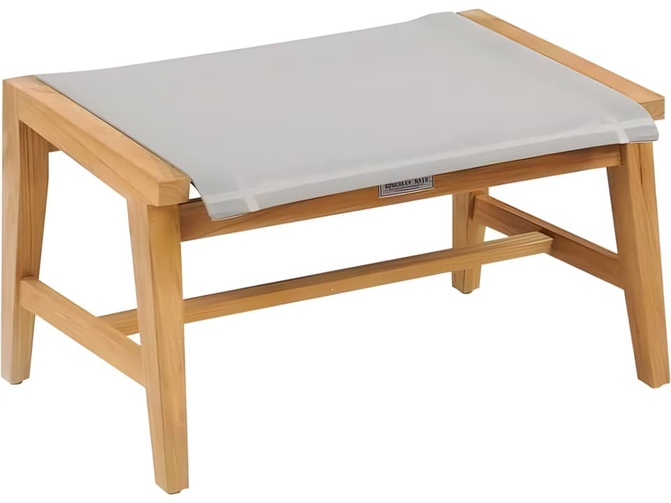 Marin Teak Sling Ottoman