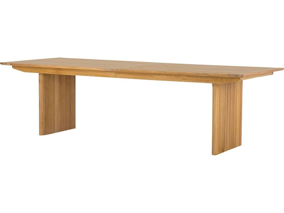 Cortona 108 Inch Teak Rectangular Dining Table with Umbrella Hole