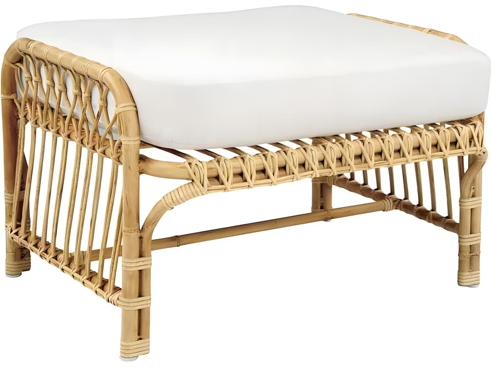 Savannah Aluminum Wicker Cushion Ottoman