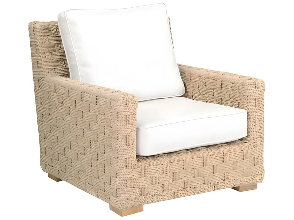 St. Barts Aluminum Wicker Teak Lounge Chair