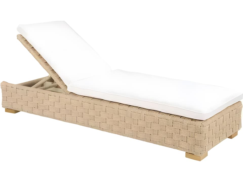 St. Barts Adjustable Aluminum and Wicker Chaise Lounge with Cushion