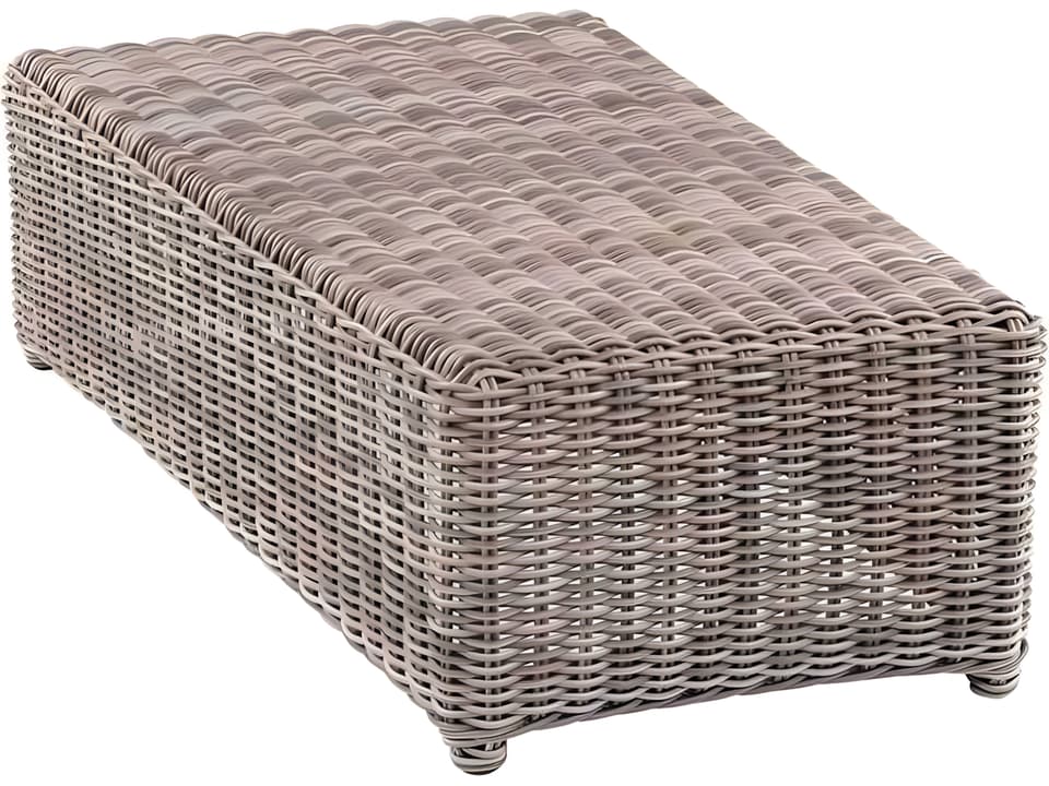 Sag Harbor Wicker 38"W x 21.5"D Rectangular Curved Wedge/Table