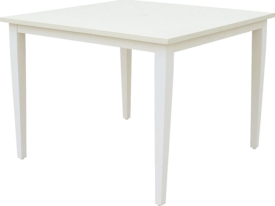 Tribeca Aluminum 40.5 Inch Square Dining Table with Umbrella Hole