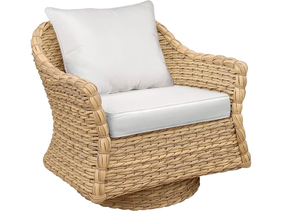 Vero Wicker Swivel Rocker Lounge Chair in Seagrass