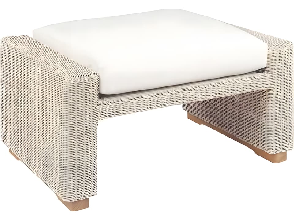 Westport Wicker and Teak Cushion Ottoman