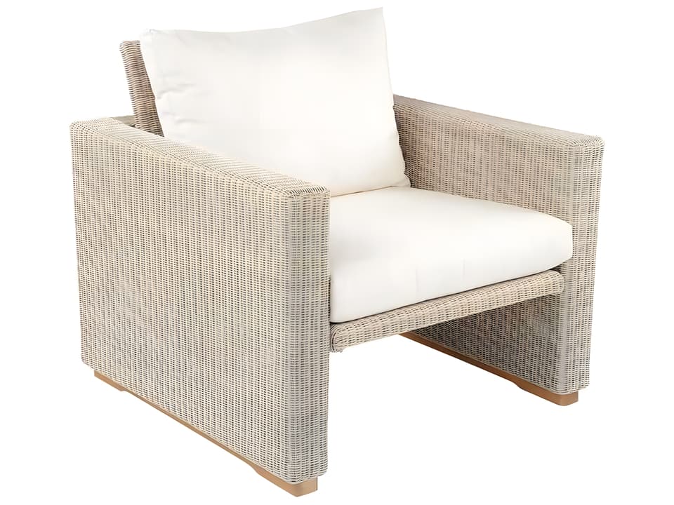 Westport Wicker Lounge Chair with Teak Base