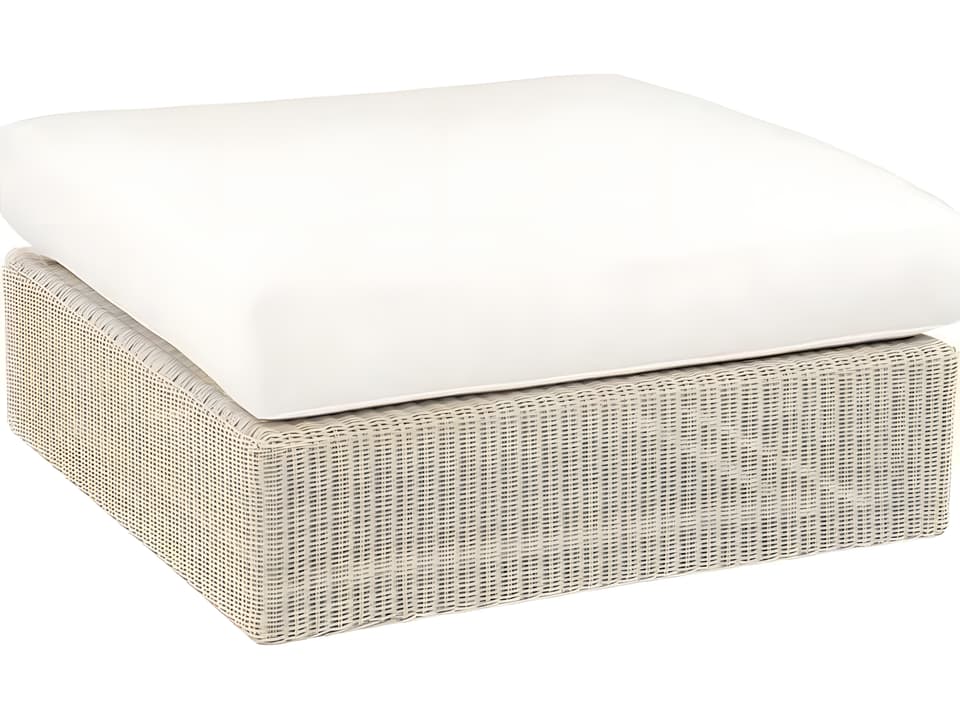 Westport Wicker Cushion Ottoman by John Caldwell