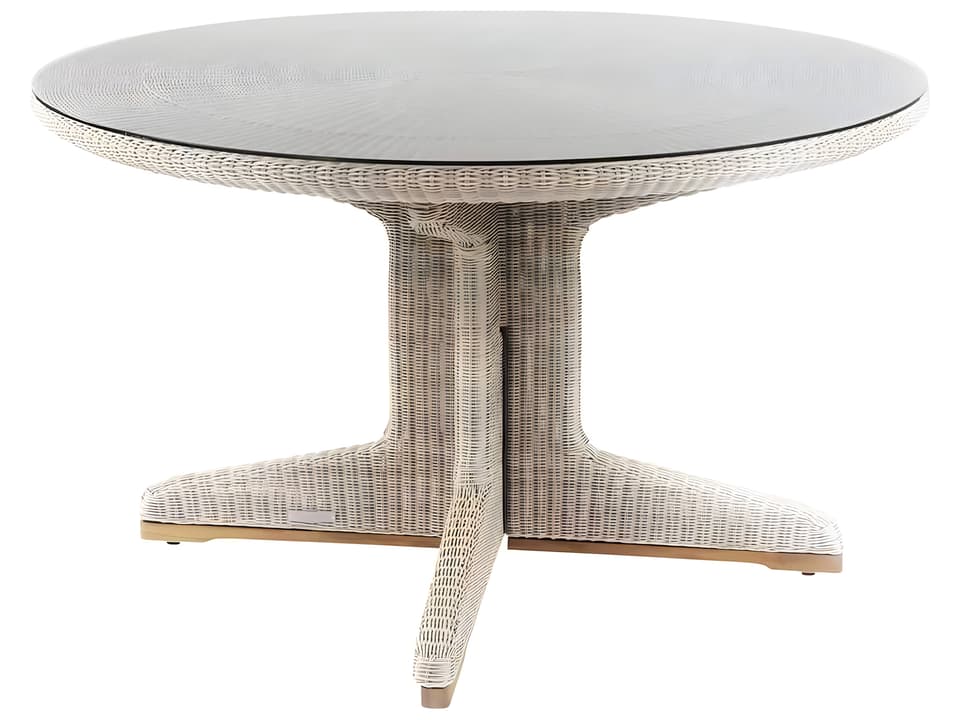 Westport 50-Inch Round Dining Table with Glass Top