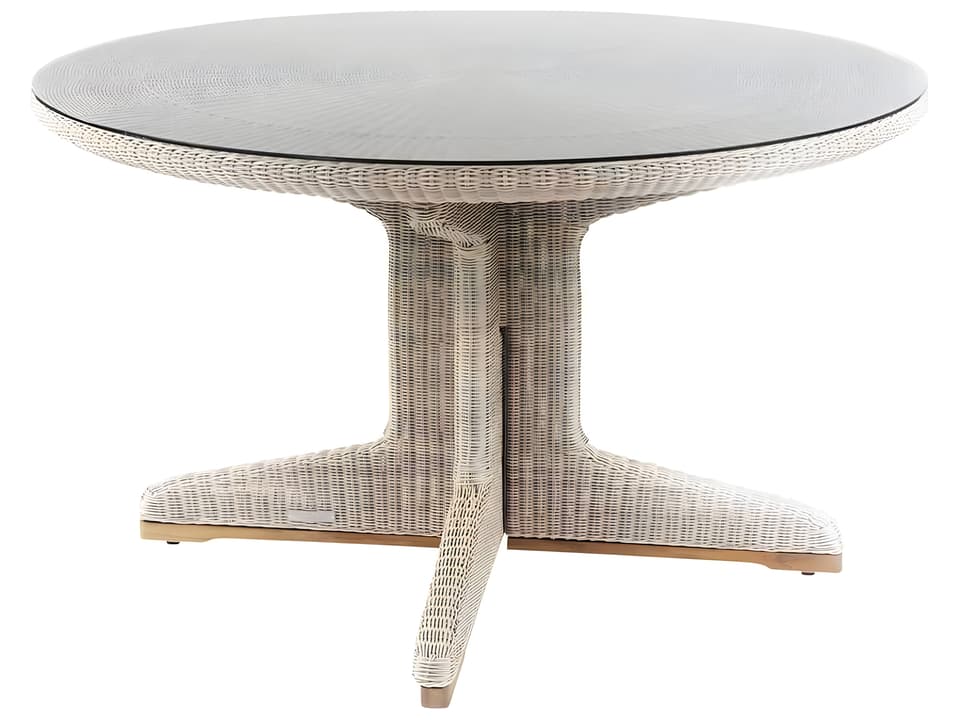 Westport 60-Inch Round Teak Wicker Dining Table