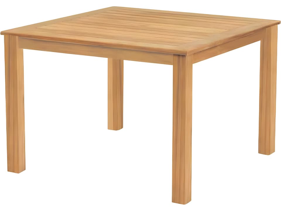 Wainscott 42.5 Inch Square Teak Umbrella Hole Dining Table